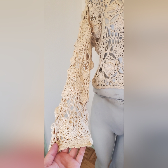 Crochet Flower Cardigan Sweater - Picture 5 of 6